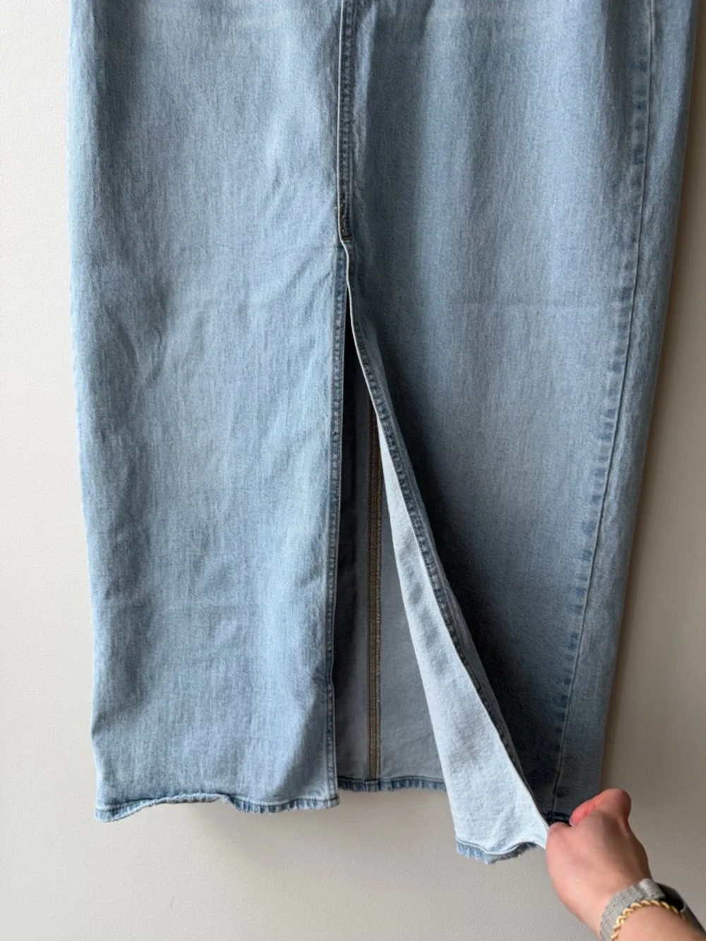Universal Thread High Rise Light Wash Denim Maxi Skirt - Picture 5 of 5